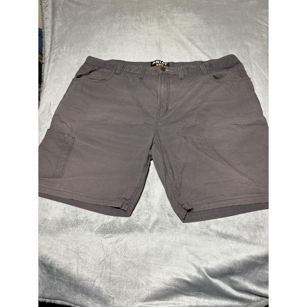 Ariat Rebar M4 Mens 50 Gray Low Rise Workwear Made Tough Shorts Stained